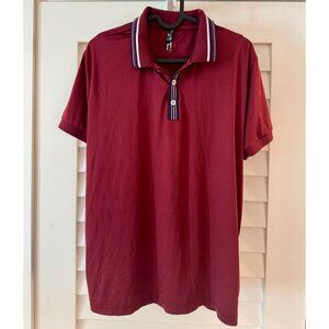 **SALE** Hudson&Barrow Mens Shor-Sleeve Polo (Size S, Cotton-Poly Blend, Maroon)